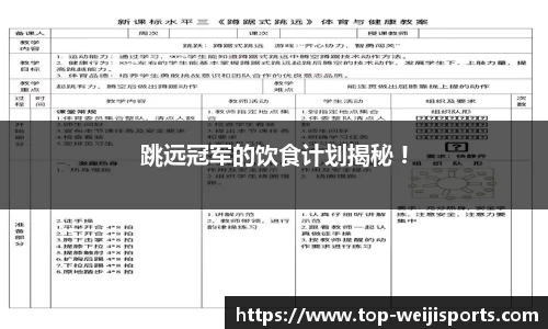 跳远冠军的饮食计划揭秘 !